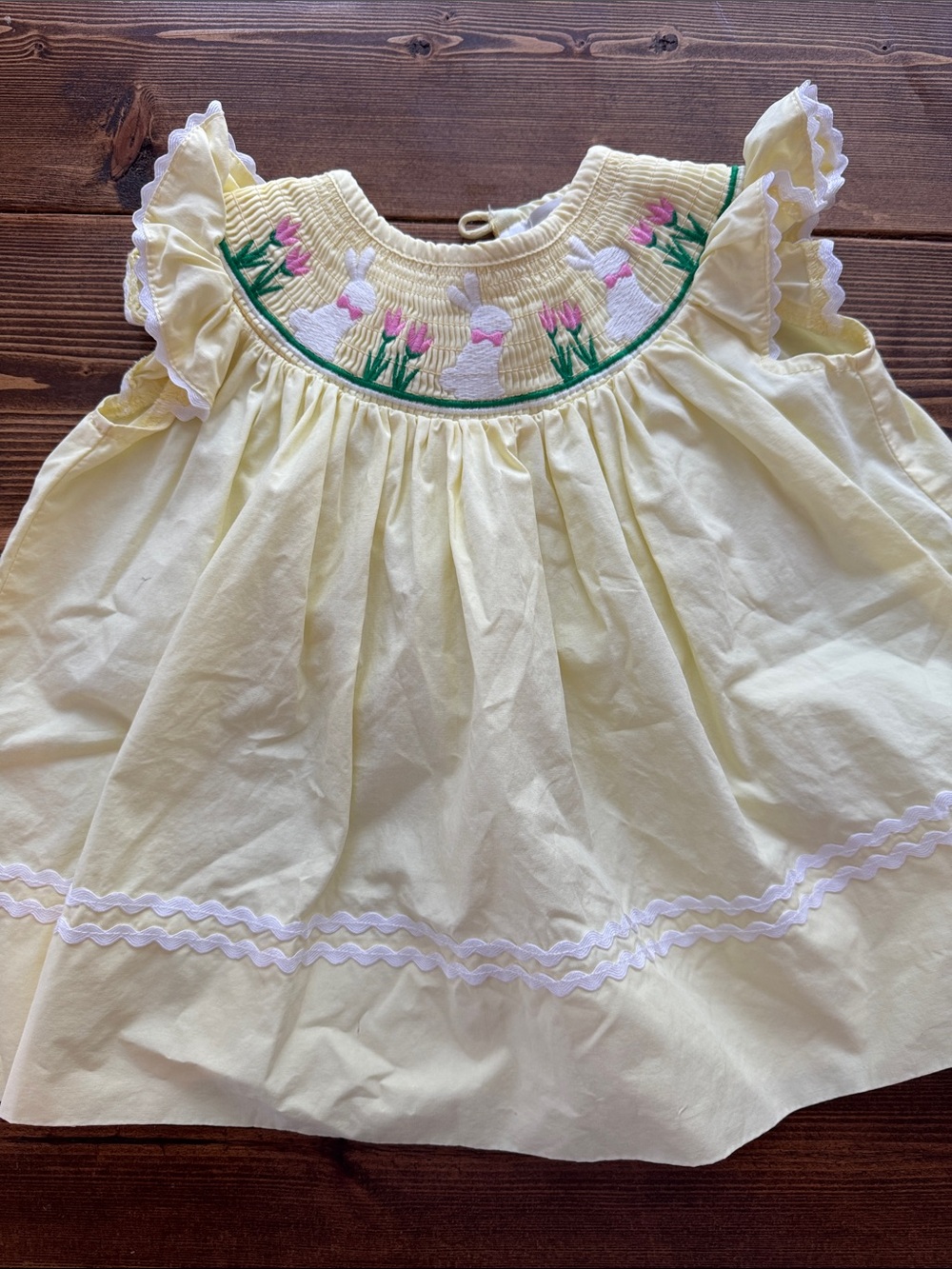 Yellow Smocked Bunny Dress